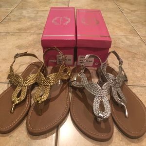 TWO for ONE BUNDLE: metallic sandals